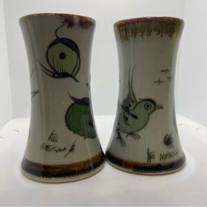 Ken Edwards Mexican Pottery Glasses or Vases set